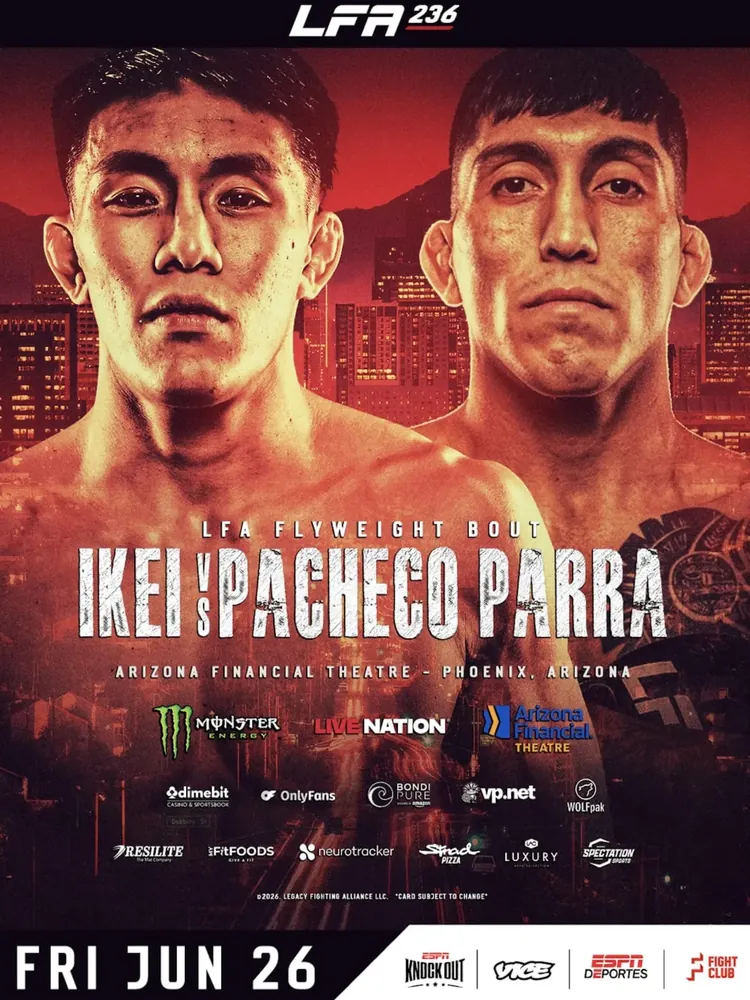 Afiche oficial de LFA 236: Ikei contra Pacheco Parra