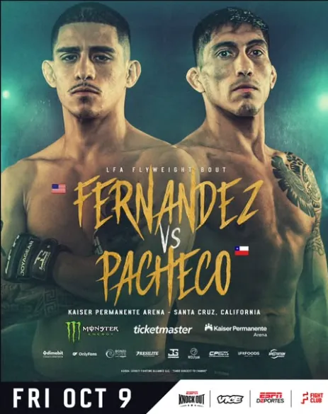 Afiche oficial de LFA 243: Fernandez contra Pacheco